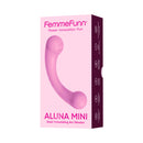 Femmefunn Aluna Mini Pink Rechargeable Vibrator packaging with features listed.
