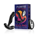 Forto Flex Pro Anal Sex Toy Black packaging and product displayed, highlighting modern design for anal pleasure.