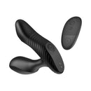Arcwave Perk Vibrating Prostate Massager Black on a white background with remote control for versatile prostate play.