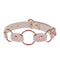 Peaches N Creame Ring Day Collar featuring smooth faux leather and rose gold accents for a chic BDSM style.