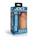 Jock Enhancers Silicone Penis Extension Sleeve Vanilla packaging showing realistic design and premium silicone material.