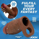 Jock Enhancers Silicone Penis Extension Sleeve Chocolate showcasing realistic texture and design for intimate play.