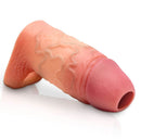 Jock Enhancers Silicone Penis Extension Sleeve Vanilla, body-safe silicone penis enhancer for extra width and texture.
