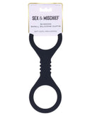 Sex & Mischief Shadow Silicone Cuffs Small Black, versatile and strong black silicone cuffs for restraint.