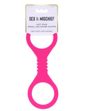 Sex & Mischief Silicone Cuffs Small Hot Pink in vibrant hot pink color for playful restraint and fun.