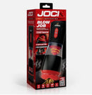 JOCK Blow Job Sucking Licking & Vibrating Masturbator packaging showcasing features and advanced design.