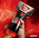 JOCK Blow Job Sucking Licking & Vibrating Masturbator with adjustable suction and mobile phone mount.