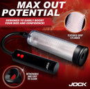 Jock Advanced Power Pump Up Automatic Penis Pump with textured grip and detachable features for comfort and confidence.