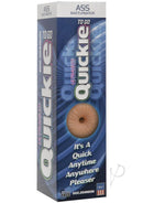 Quickies To Go ULTRASKYN ABS Plastic Ass Masturbator packaging for on-the-go pleasure, body-safe and phthalate-free.
