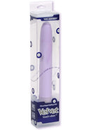 Velvet Touch Vibe 7 Lavender multi-speed vibrator in packaging - sleek, smooth, and designed for ultimate stimulation and pleasure.