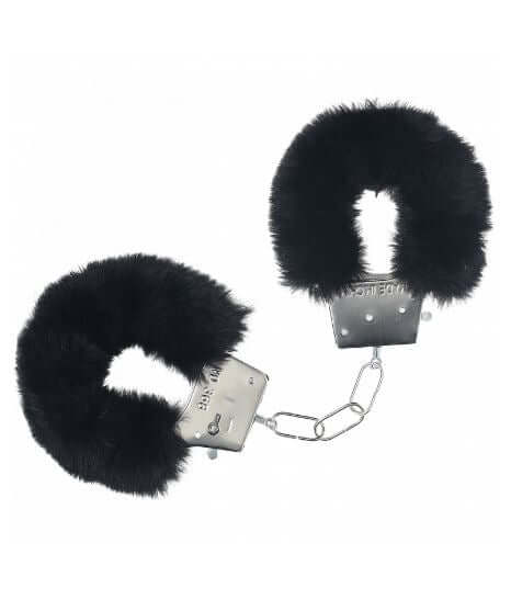 OUCH! CLASSIC FLUFFY HANDCUFFS BLACK-1