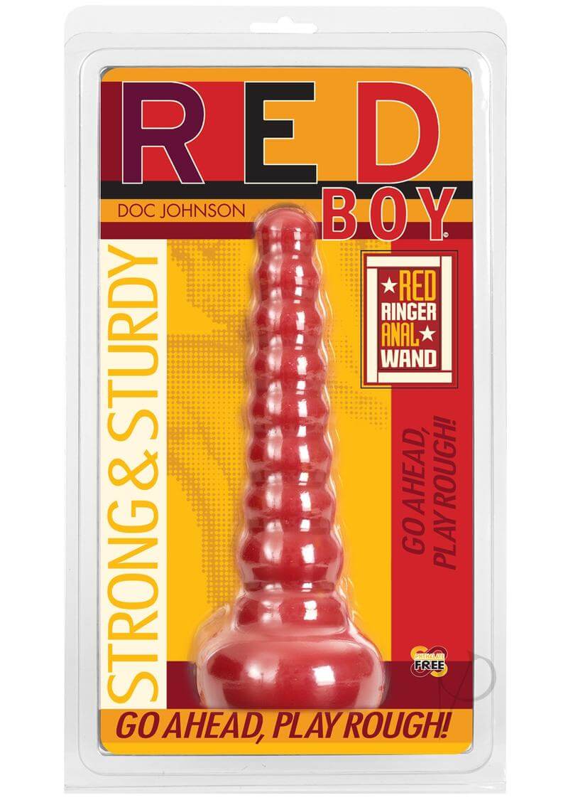 Red Boy Anal Wand Packaging – Strong and Sturdy 7-inch plug for versatile anal pleasure.