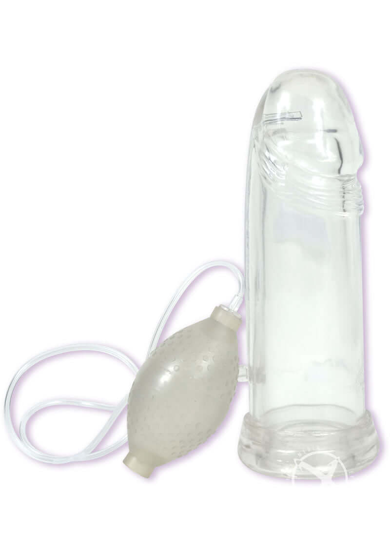Clear P3 Penis Pump with quick-disconnect valve and bulb-operated vacuum for enhanced performance and increased size and stamina.