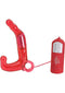 Men's Pleasure Wand vibrating prostate stimulator with red design and wired remote control for ultimate satisfaction.