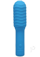 Pocket Rocket Elite Mini Vibrator With Removable Sleeve Blue - sleek and body-safe design