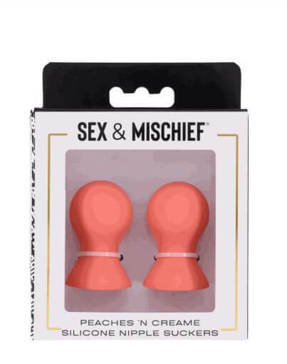 Peaches N Creame Silicone Nipple Suckers in packaging, designed for heightened pleasure and sensual play.