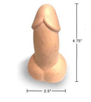 Super Fun Stretchy Sand Filled Penis with dimensions 4.75 inches tall and 2.5 inches wide.