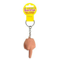Super Fun Penis Middle Finger Key Chain on display, showcasing its playful design and novelty appeal.