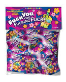 Fuck You You Fucking Fuck Candy 25 Packs featuring finger-shaped candies in vibrant packaging.