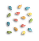 Colorful middle-finger candies from the Fuck You You Fucking Fuck Candy 3 Oz Bag scattered on a white background.