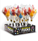 Bouquet of Fucks I Have to Give 12 Pc Display featuring colorful mini fruity finger suckers in a fun gift box.