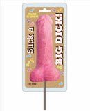 Suck a Big Dick Lollipop Strawberry 6 inch packaging featuring playful pink design and humorous message for adult parties.