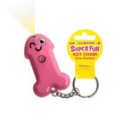 Super Fun Key Chain Penis Flashlight featuring a playful pink design and keyring attachment.