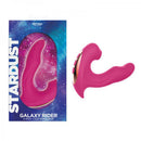 Stardust Galaxy Rider G-Spot and Clit Stimulator Pink displayed in colorful packaging.