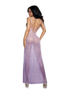 Dreamgirl Ombre Glitter Mesh Gown Small Medium showcasing the back view with shimmering ombre glitter mesh design.
