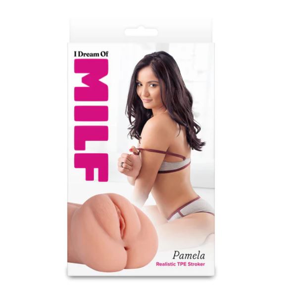 I Dream of MILF Pamela Realistic Stroker Pussy Caramel product packaging featuring a lifelike design.