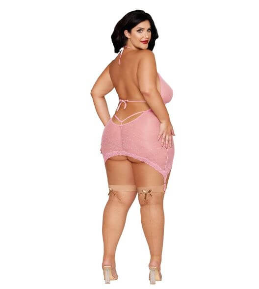 GARTER SLIP & G-STRING PETAL PINK Q/S-0