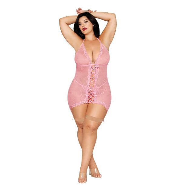 GARTER SLIP & G-STRING PETAL PINK Q/S-1