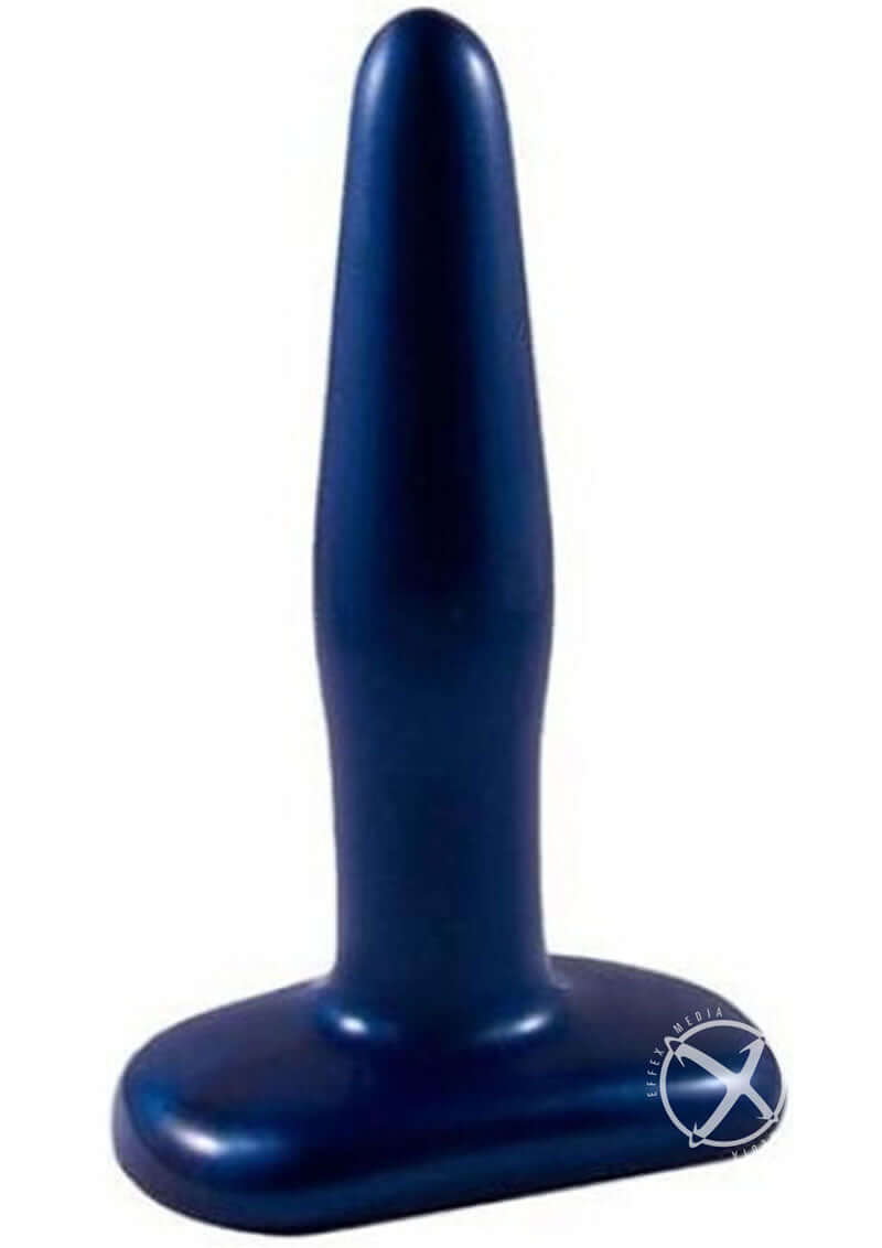 Doc Johnson Pretty Ends Small Butt Plug in Midnight Blue for anal pleasure and first-time anal exploration, phthalate-free PVC/TPR material