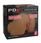 PDX Elite Shake That Ass Vibrating Masturbator packaging with dual motors and explosive vibrations in brown color.