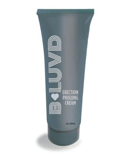 B-Luvd Erection Prolong Cream 2 Oz in a stylish tube for enhanced intimate experiences.