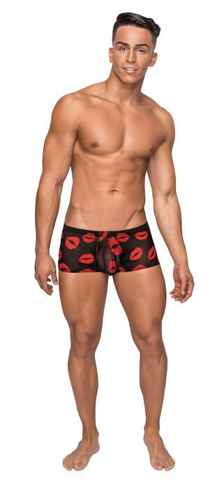 MINI SHORT SHEER LIPS BLACK LARGE-0