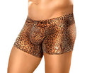 Male Power Underwear Animal Pouch Shorts Leopard M featuring bold leopard print design and comfortable fit.