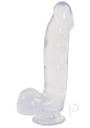 Jelly Jewels with Suction Cup Cock and Balls (6 inches), realistic design, clear ridged shaft for authentic pleasure experience