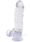 Transparent 6-inch Jelly Jewels Suction Cup Cock and Balls with Realistic Details and Ridged Shaft