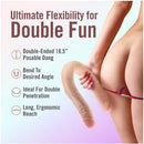 Dr. Skin Plus 16.5-Inch Posable Double Dong, double-ended dildo for double penetration, partner play, flexible shaft, and ergonomic reach.