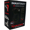 Maxtasy Double Ring Plus packaging showcasing features and design for enhancing couples' intimacy.