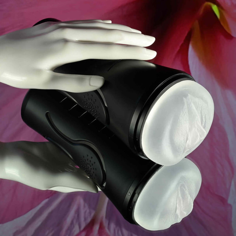 Zero Tolerance Hold Tight vibrating stroker with realistic vaginal entry and squeezable canister.