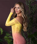 SEAMLESS BODY STOCKING OMBRE SUNSET O/S-2