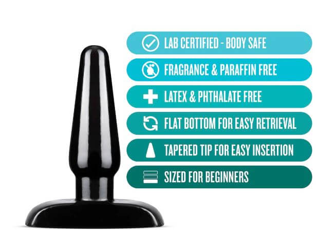 ANAL ADVENTURES BASIC ANAL PLUG - SMALL - BLACK-2