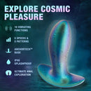 Anal Adventures Matrix Voyager Plug in Neptune Teal with 10 vibration functions, ergonomic design, and IPX6 splashproof rating.