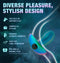 Diverse pleasure stylish design features of Anal Adventures Matrix Voyager Plug in teal with icons for solo play, safety, and versatility.