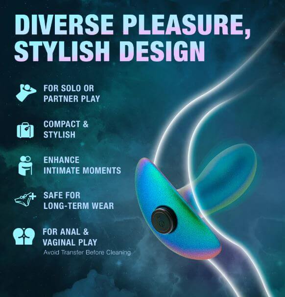 Diverse pleasure stylish design features of Anal Adventures Matrix Voyager Plug in teal with icons for solo play, safety, and versatility.
