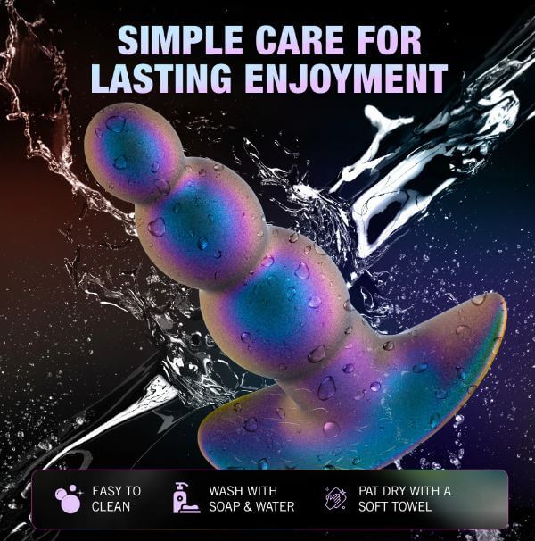 Anal Adventures Matrix Expedition Plug in Lunar Blue with easy-to-clean features and care instructions.