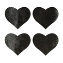 Pastease Petites Liquid Hearts Pasties Black 2-pack heart-shaped pasties designed for playful coverage and comfort.