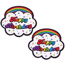 Pastease Happy Birthday Cloud Rainbow Pasties featuring colorful cloud designs with text and rainbows.